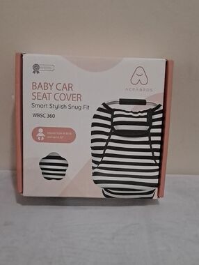 Black & White Striped Baby Car Seat Cover